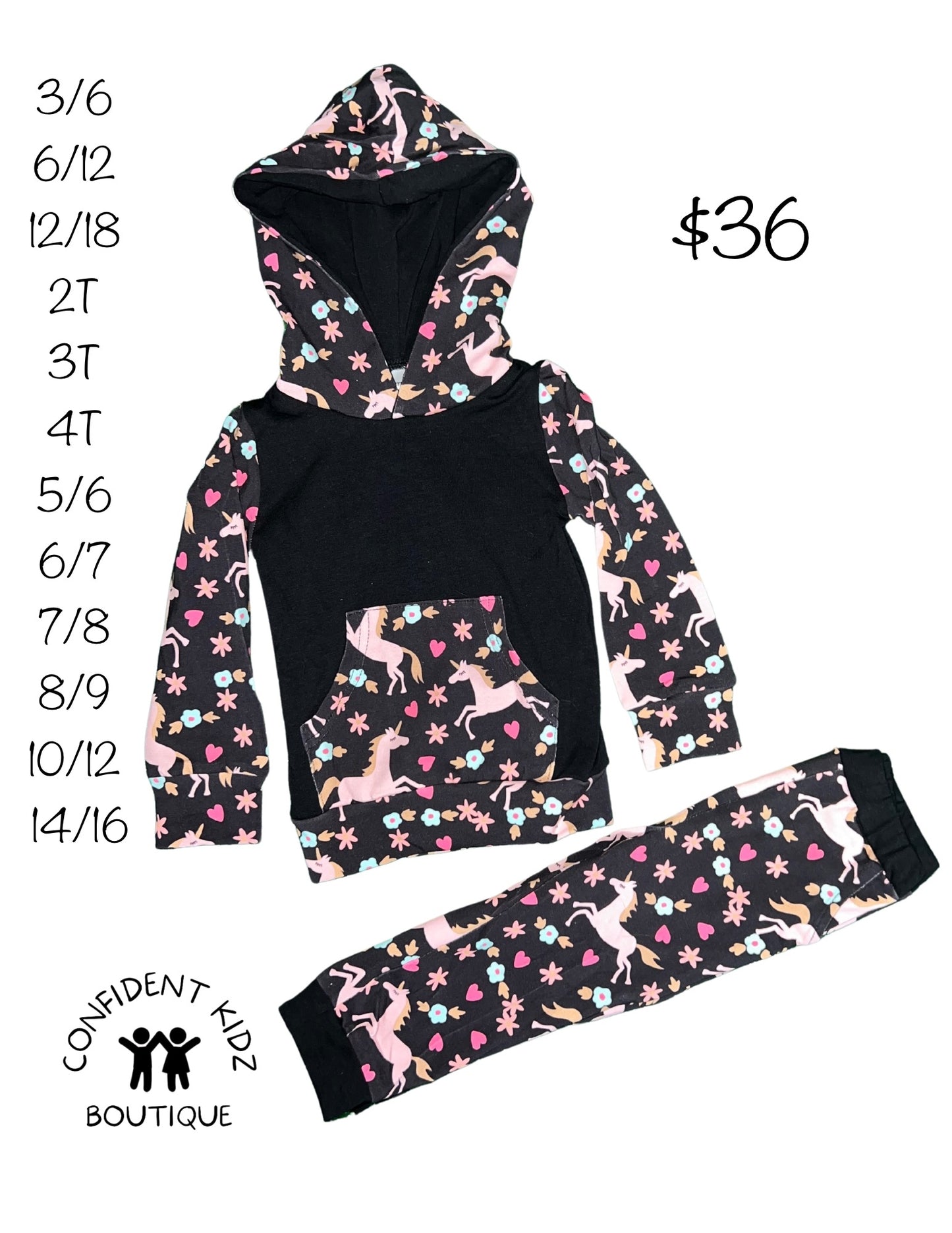 Unicorn Hoodie Jogger Set