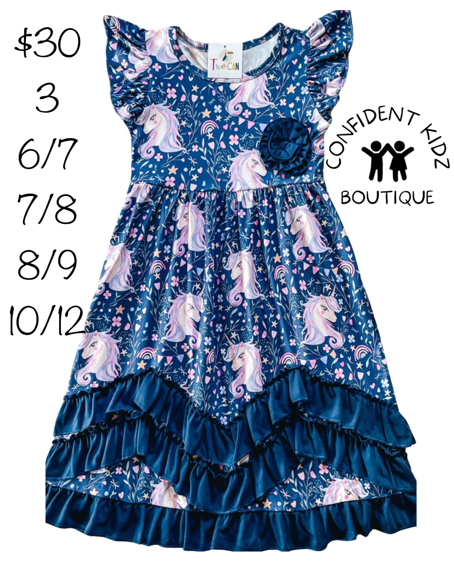 Unicorn ruffle romper