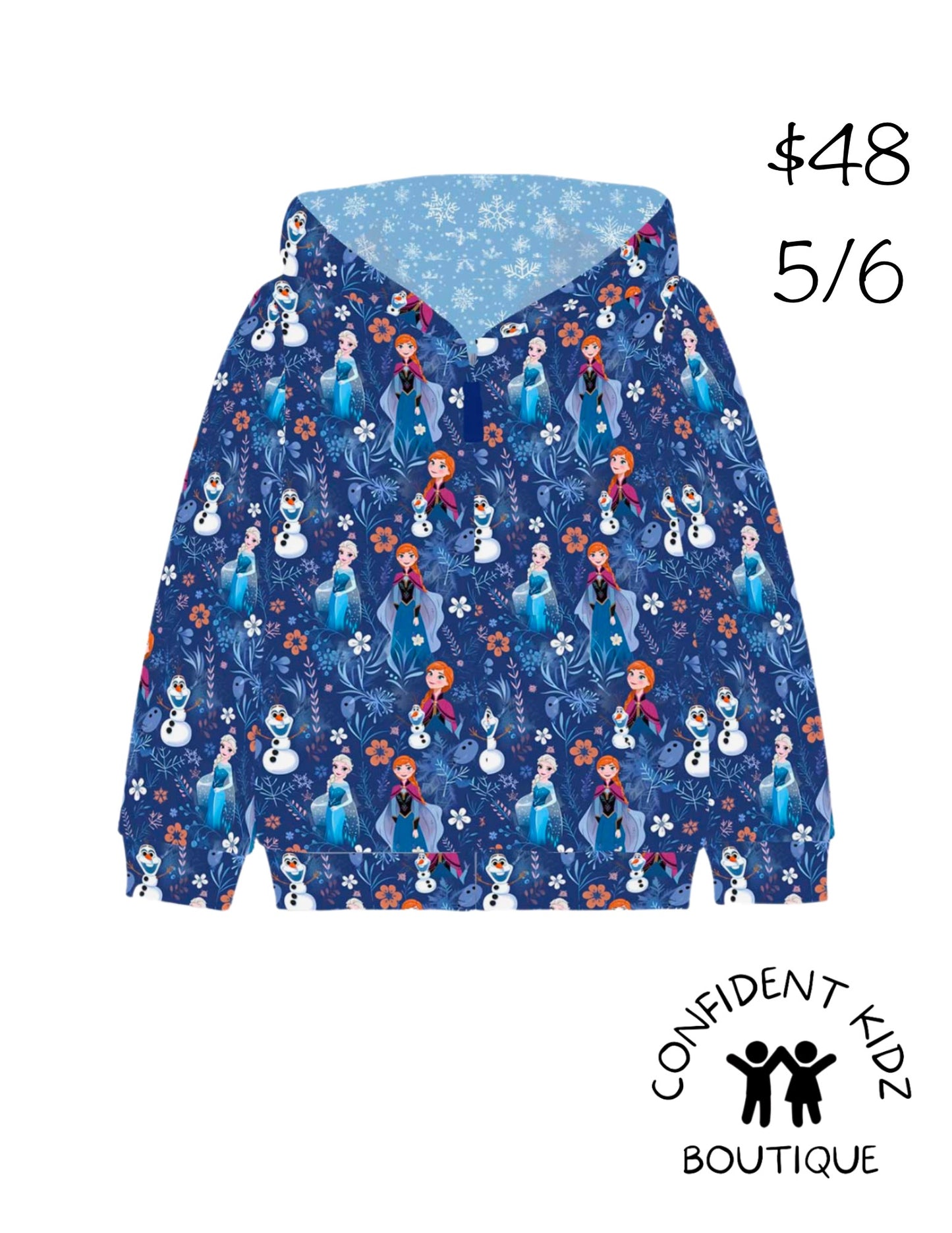 Dark Blue Frozen zip hoodie