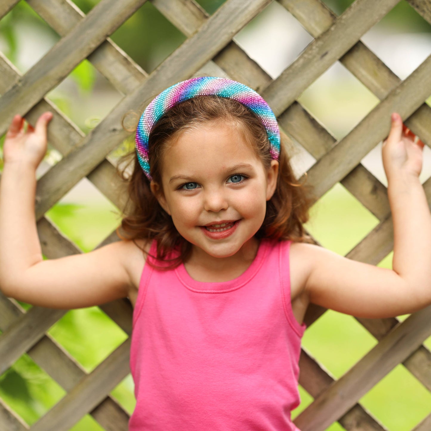 Rhinestone Headband - Padded Rainbow Hair Band