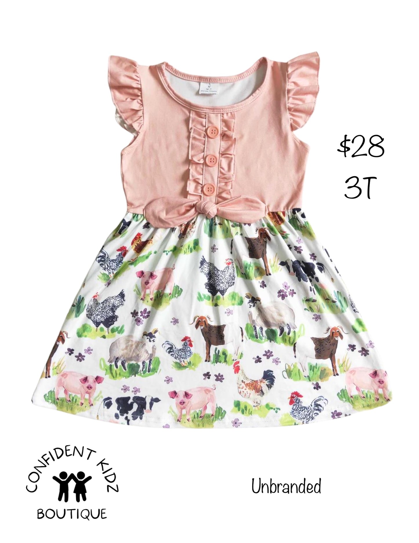Farm animal ruffle dress