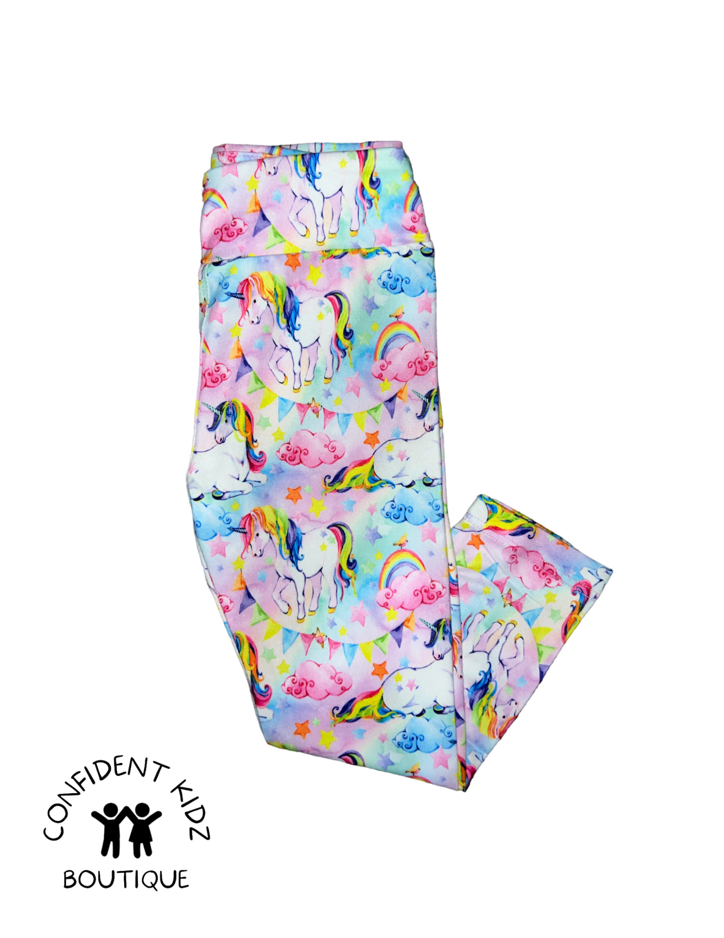Unicorn Cloud Soft Yoga Band Leggings
