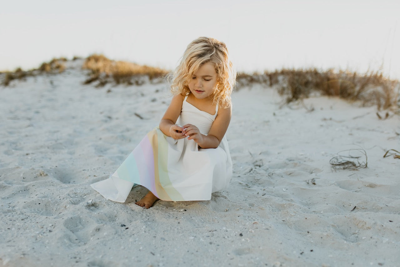 Pastel Rainbow Hi-Lo Frills Dress