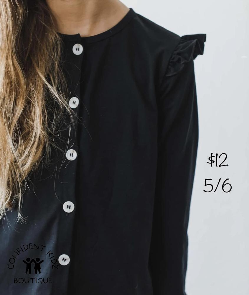 Black Ruffle Cardigan