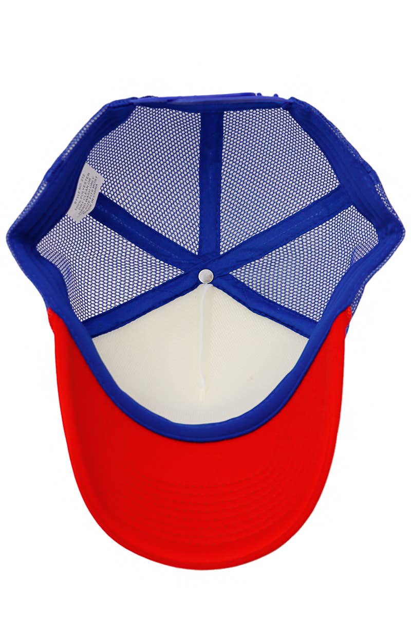 American Flag Bling Rhinestone Patch Classic Trucker Hat