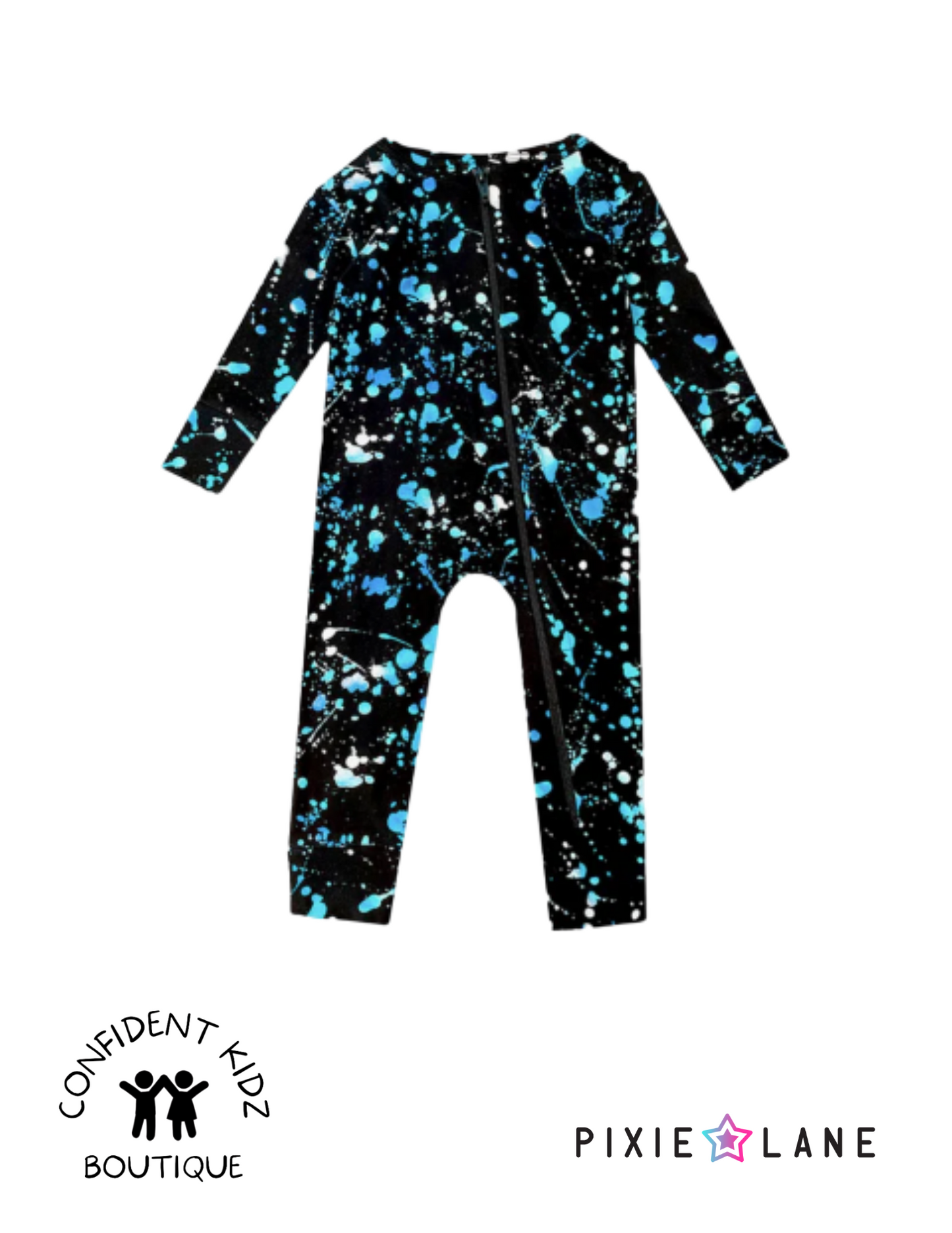 Splatter Simply Soft Zip Onesie