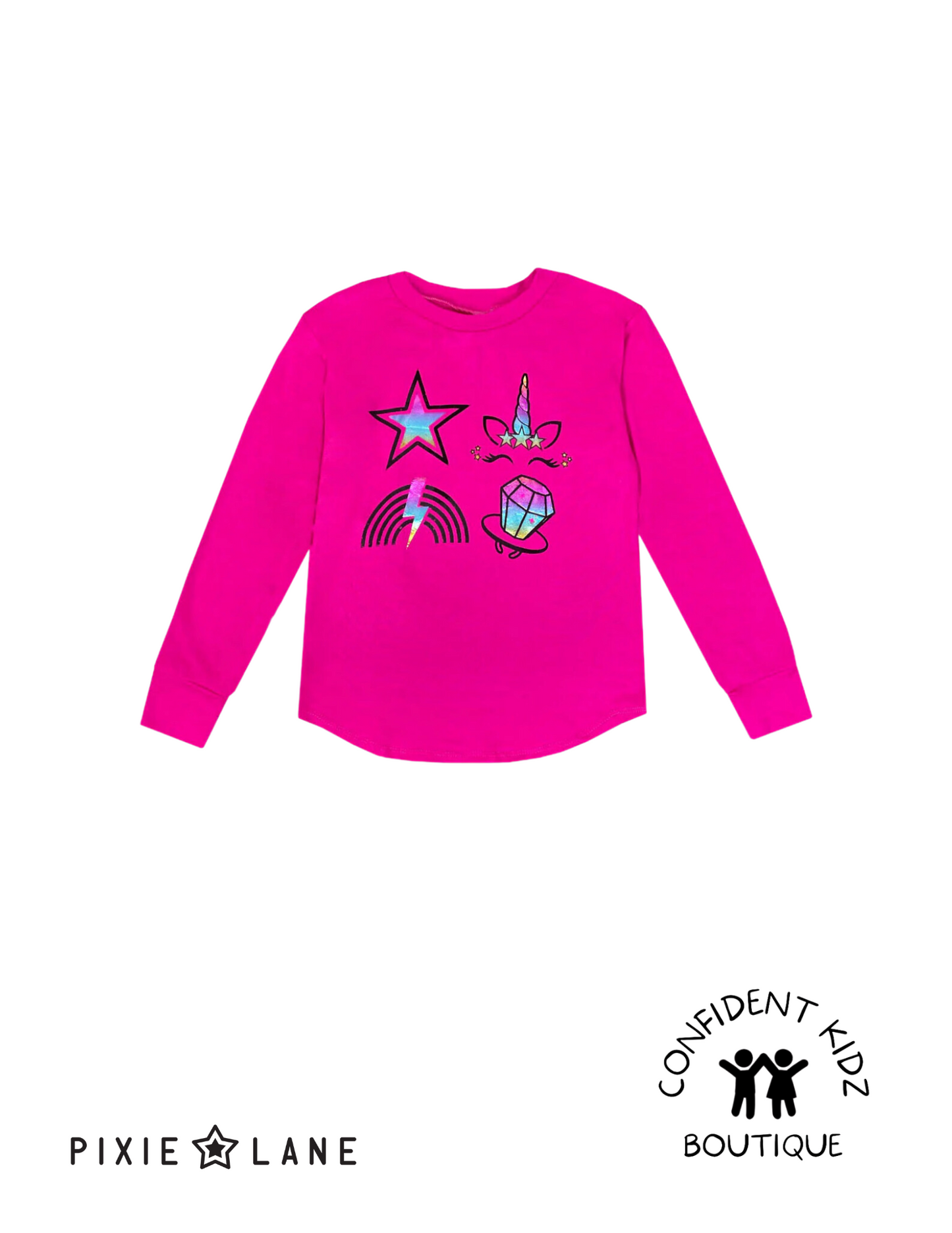 Simply Soft Long Sleeve Shirttail Top - Fuchsia Elements