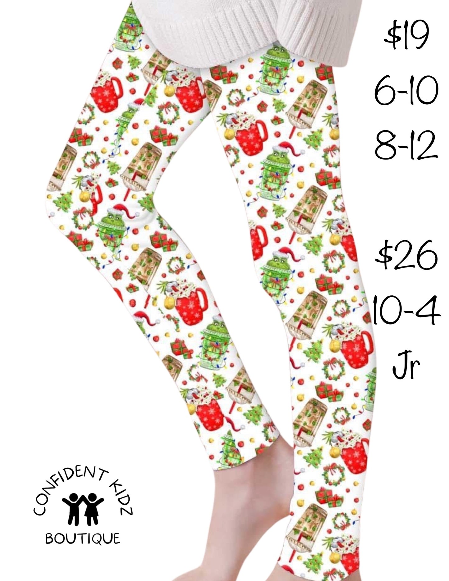 Grinchy Casual Cloud Soft Yoga Band Leggings