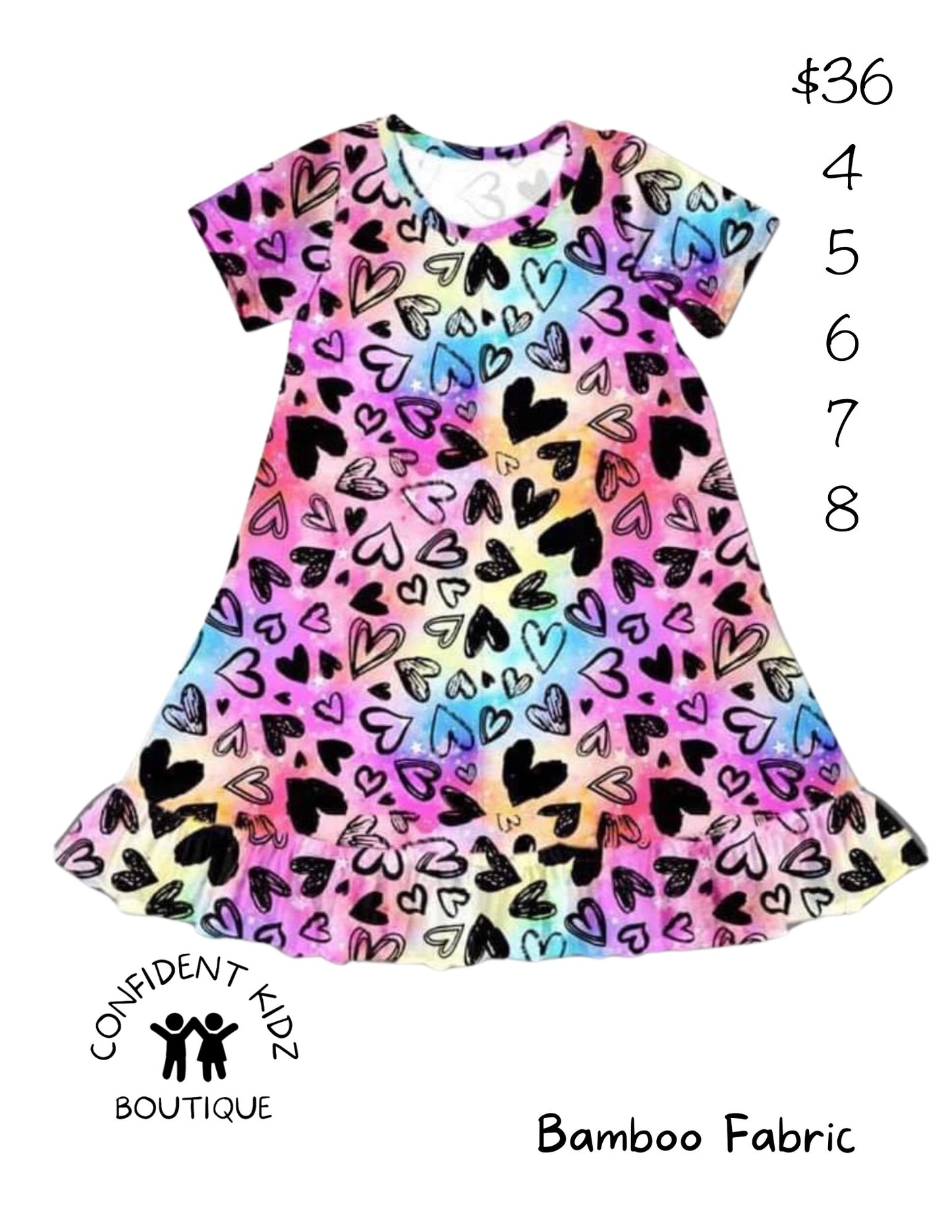 Grafiti Hearts Bamboo Lounge Set or Gown