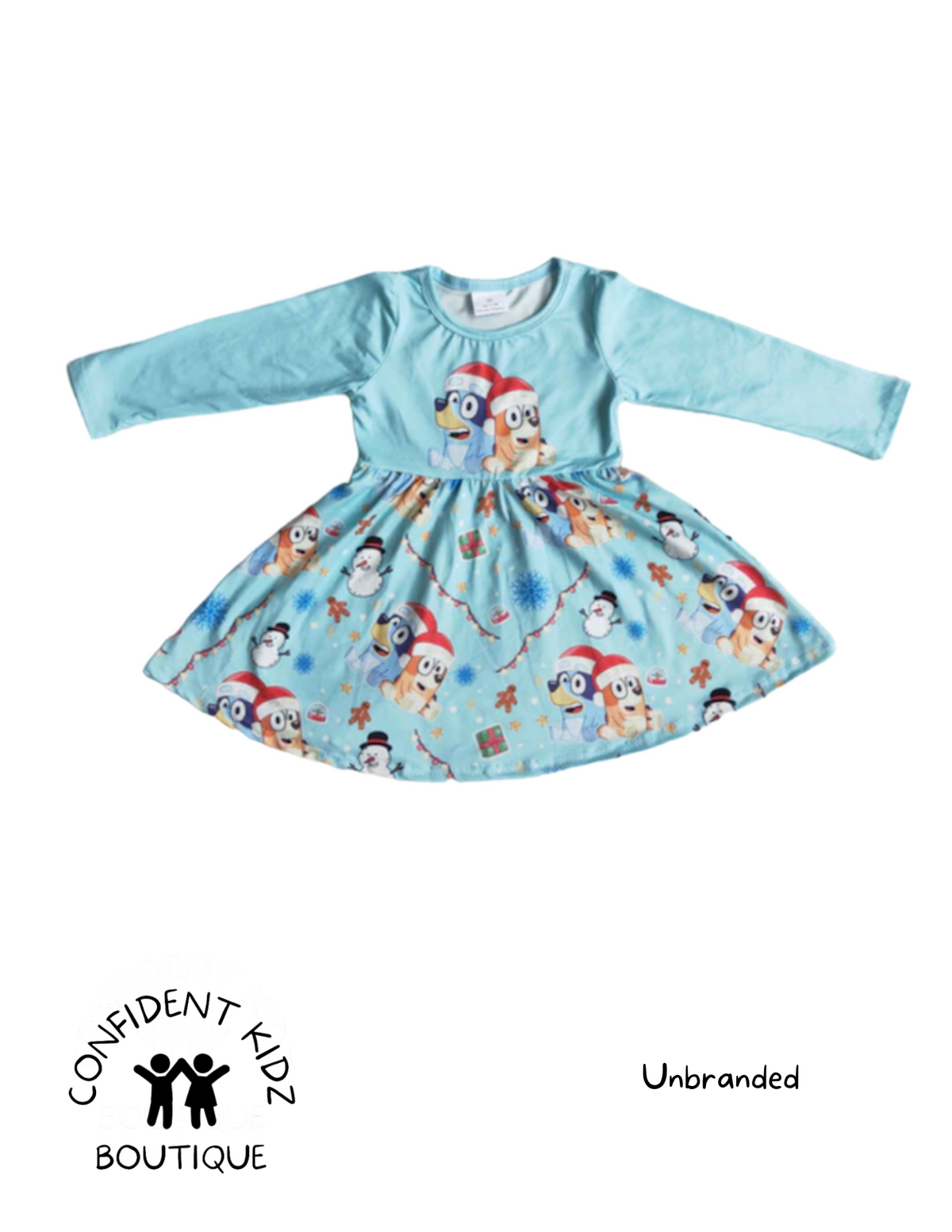 Blue Pup Holiday Dress