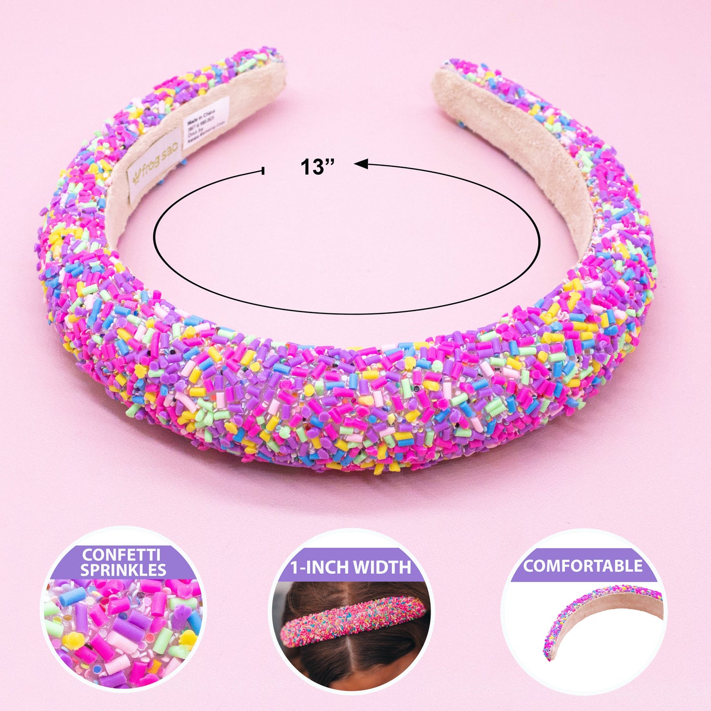 Padded Sprinkles Headband - Confetti Hair Band