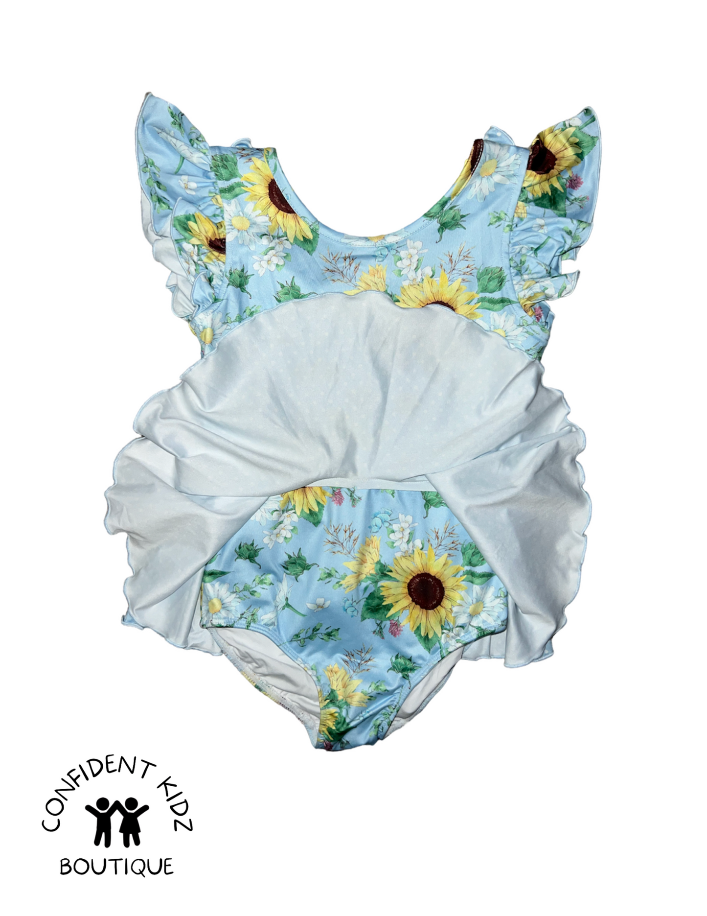 Blue Sunflower Skirt Leotard