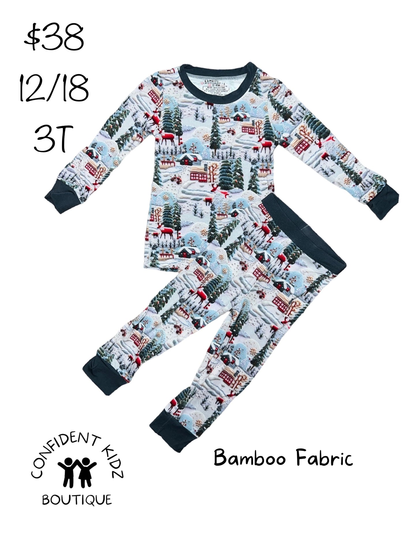 Winter Town Bamboo Long Sleeve Pant Lounge Set