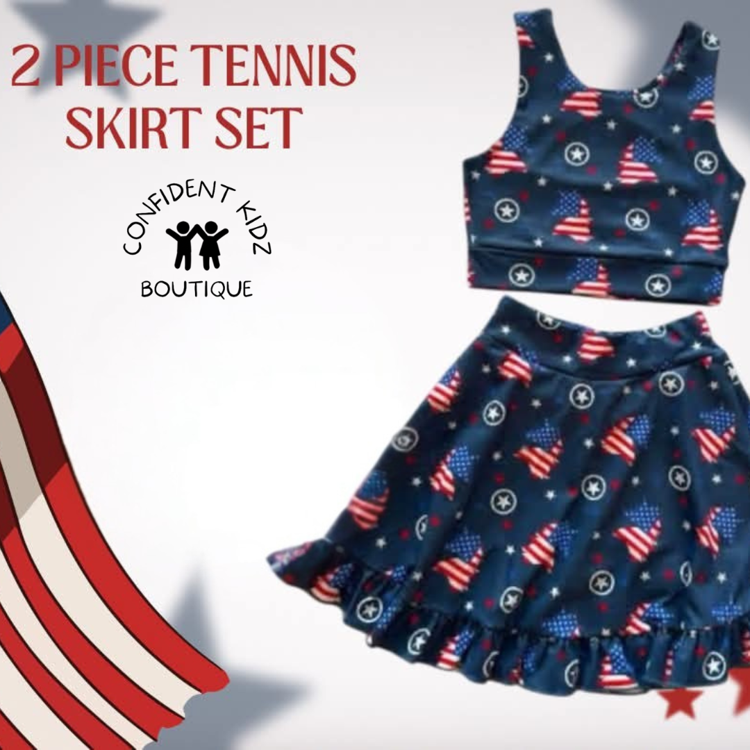 Unicorn flag skort set
