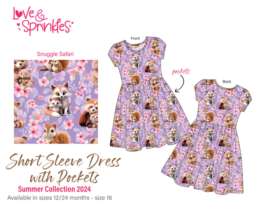 Snuggle Safari Short Sleeve Dress