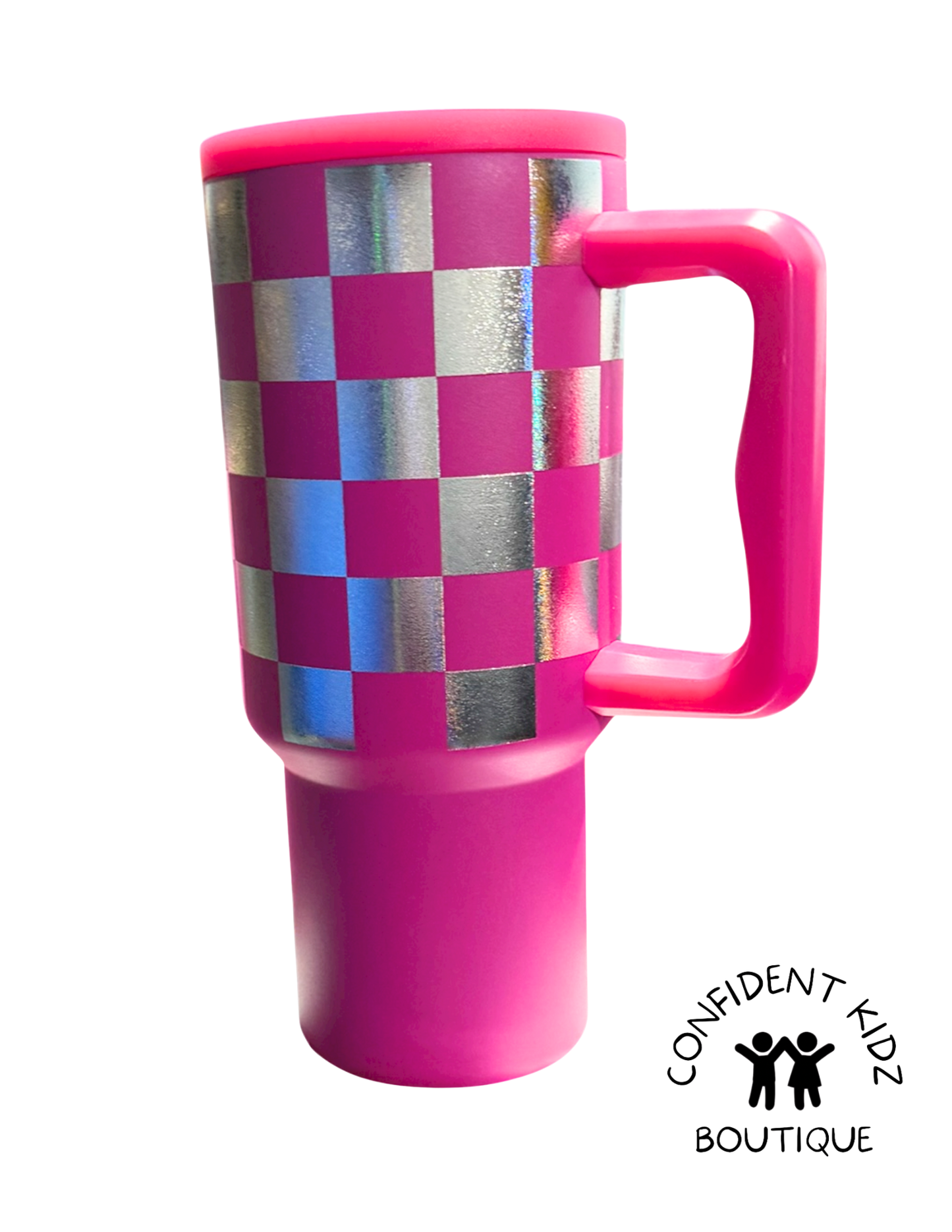 Pink checkers 30 oz mug