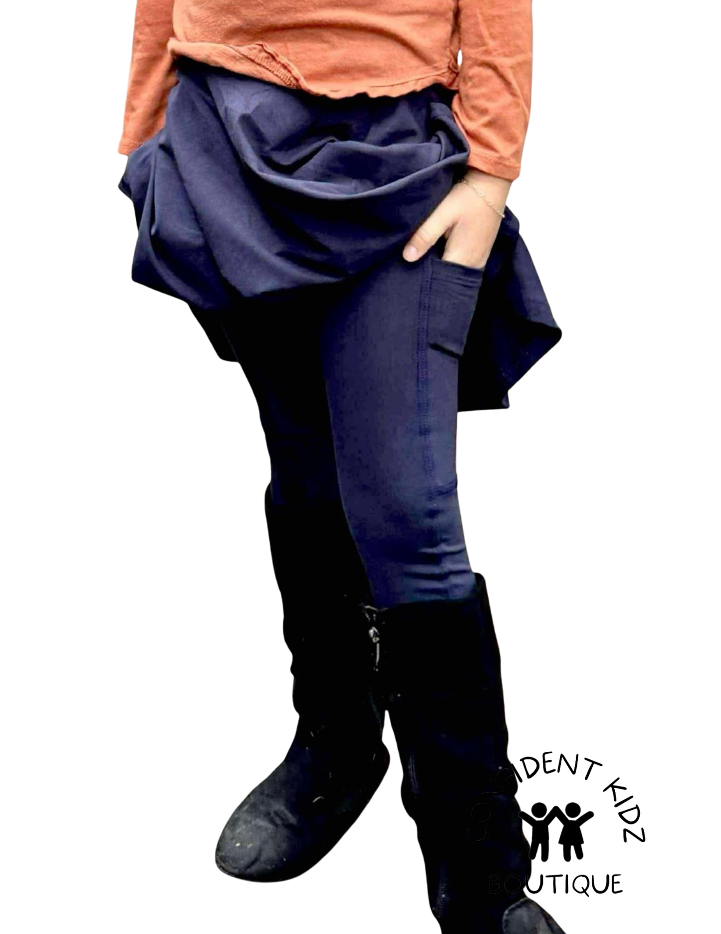 Navy Skirted Leggings