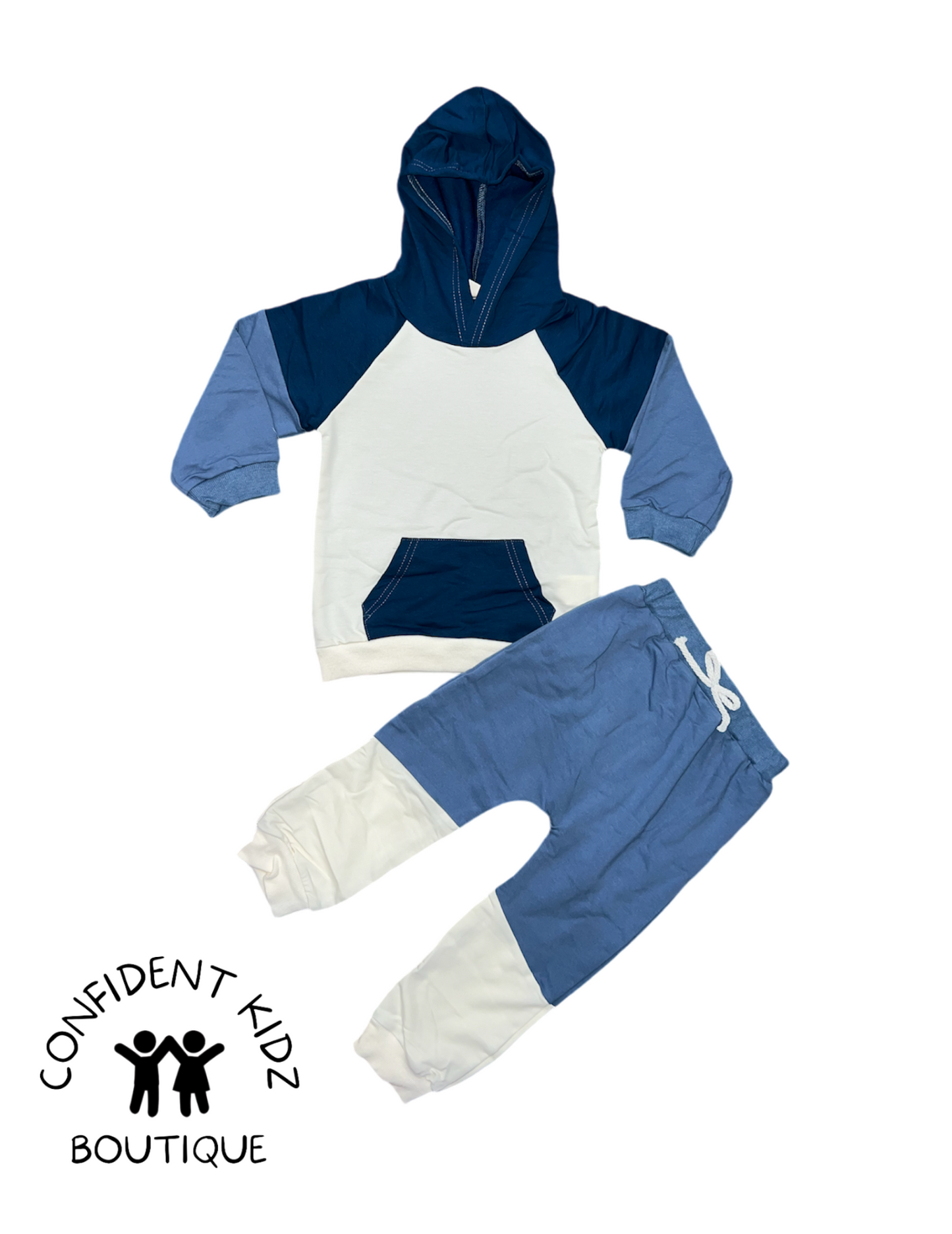 Cozy color block jogger set