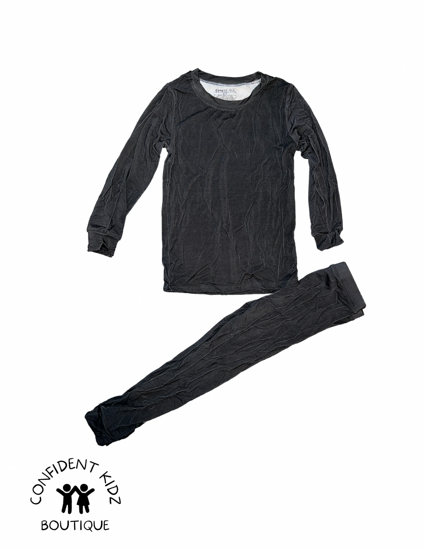 Vintage Washed Charcoal Bamboo Long Sleeve Pant Lounge Set