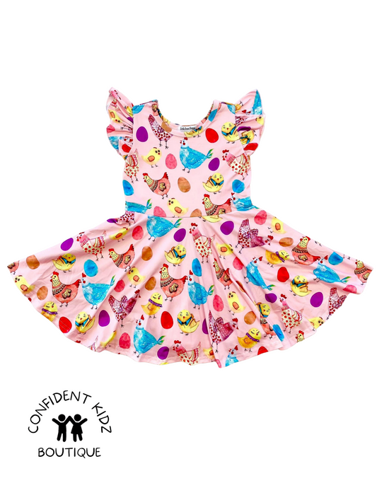 Chicken Flutter Pocket Dress