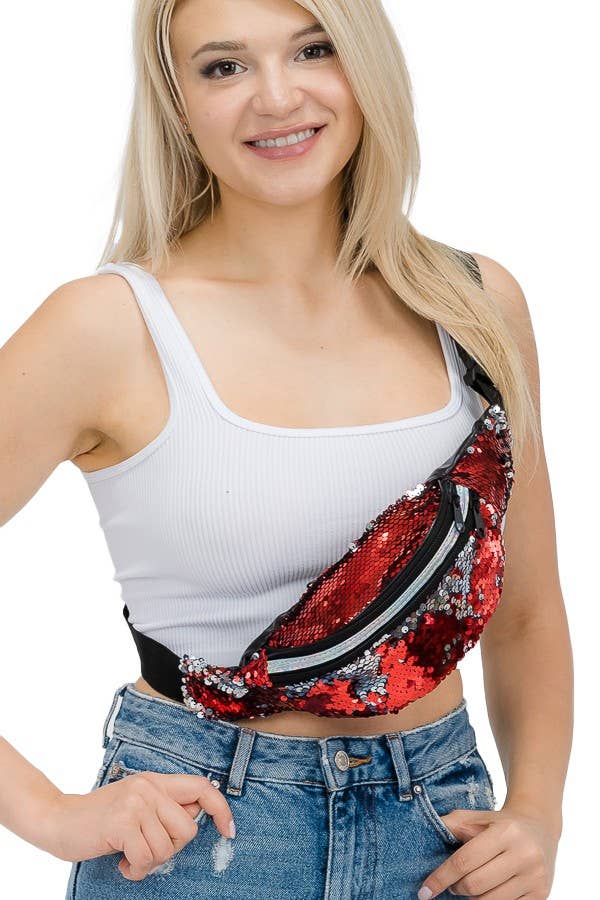 Flip Sequin Belt Bag