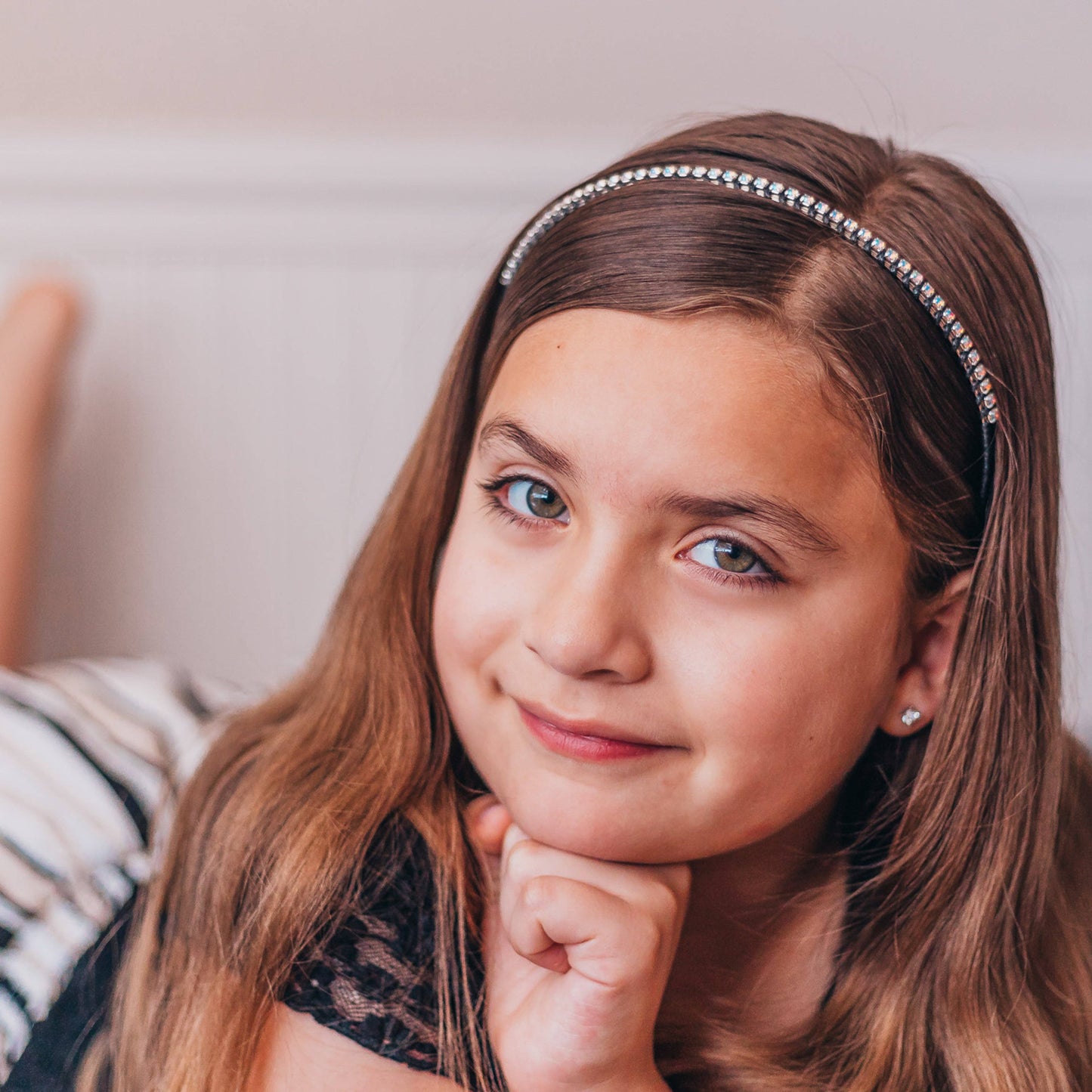 Thin Rhinestone Headbands for Kids Girls