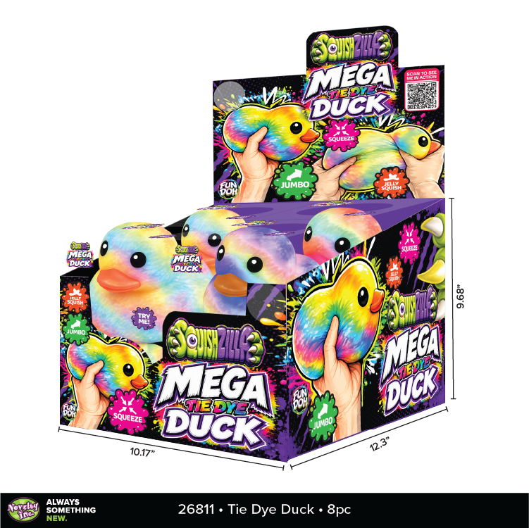 Fun Doh Squishy Tie Dye Duck Toy