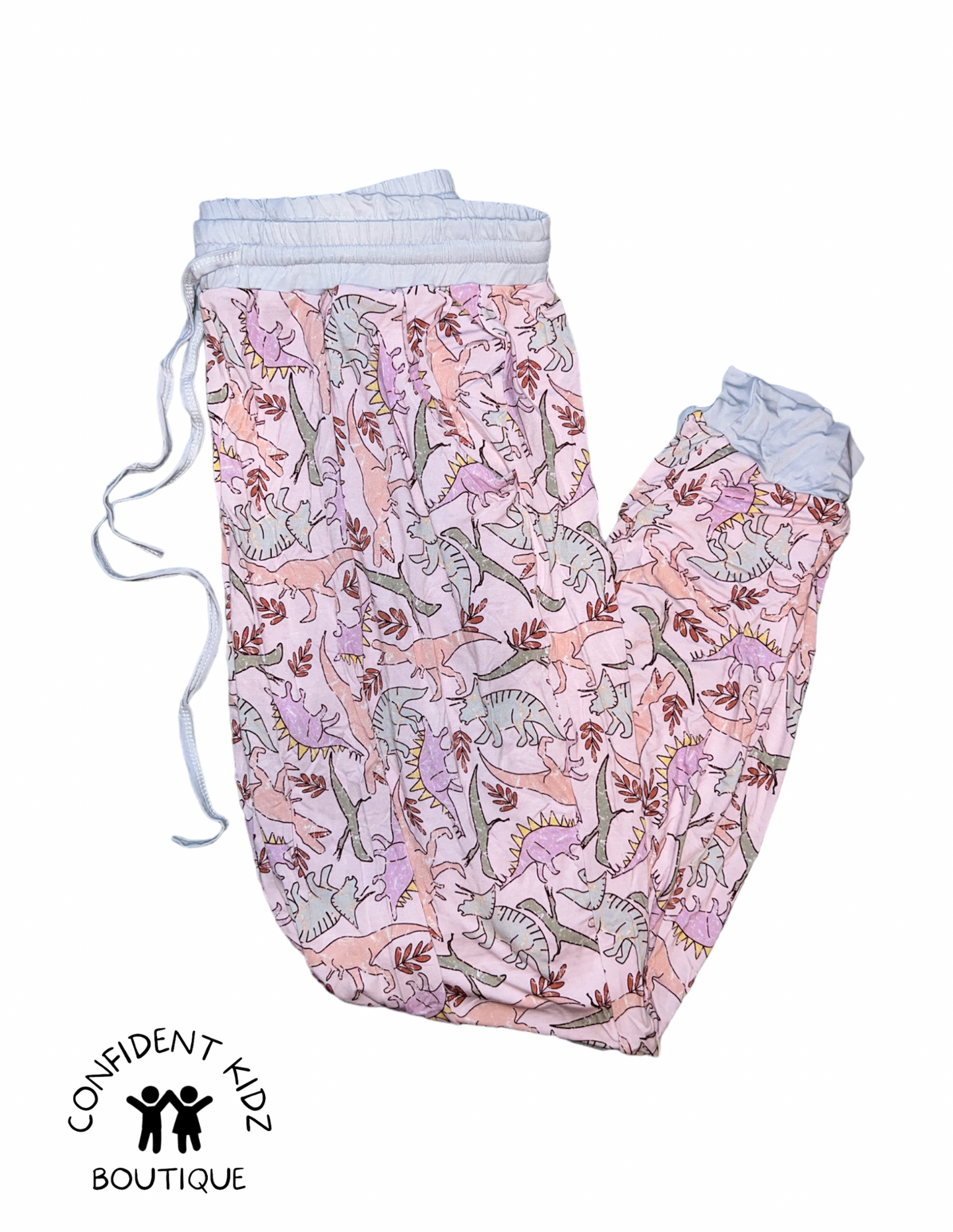 Pink Dino Bamboo Adult Joggers