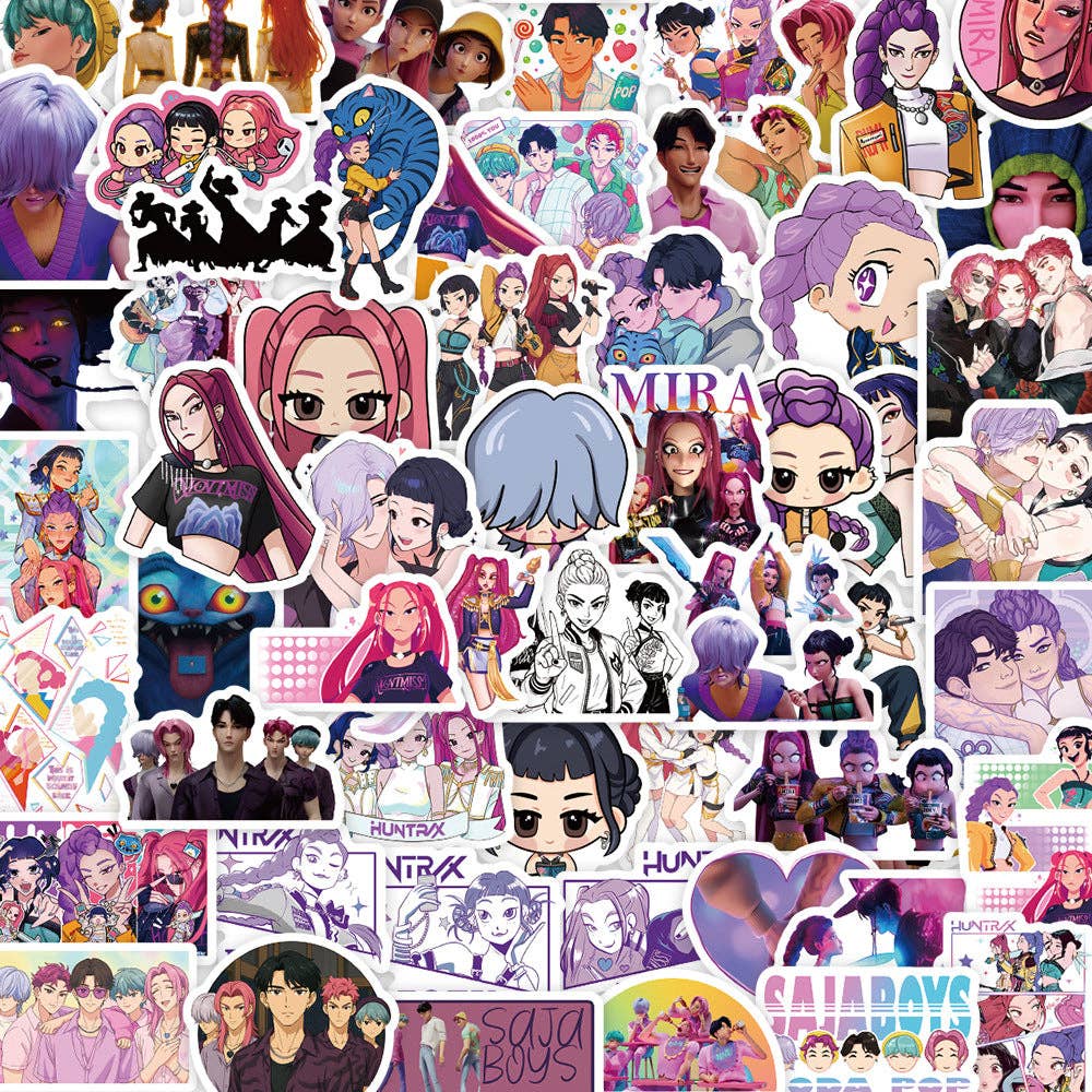 KPOP Huntrix Demon Hunter Girl & Boy Group Stickers 74pcs