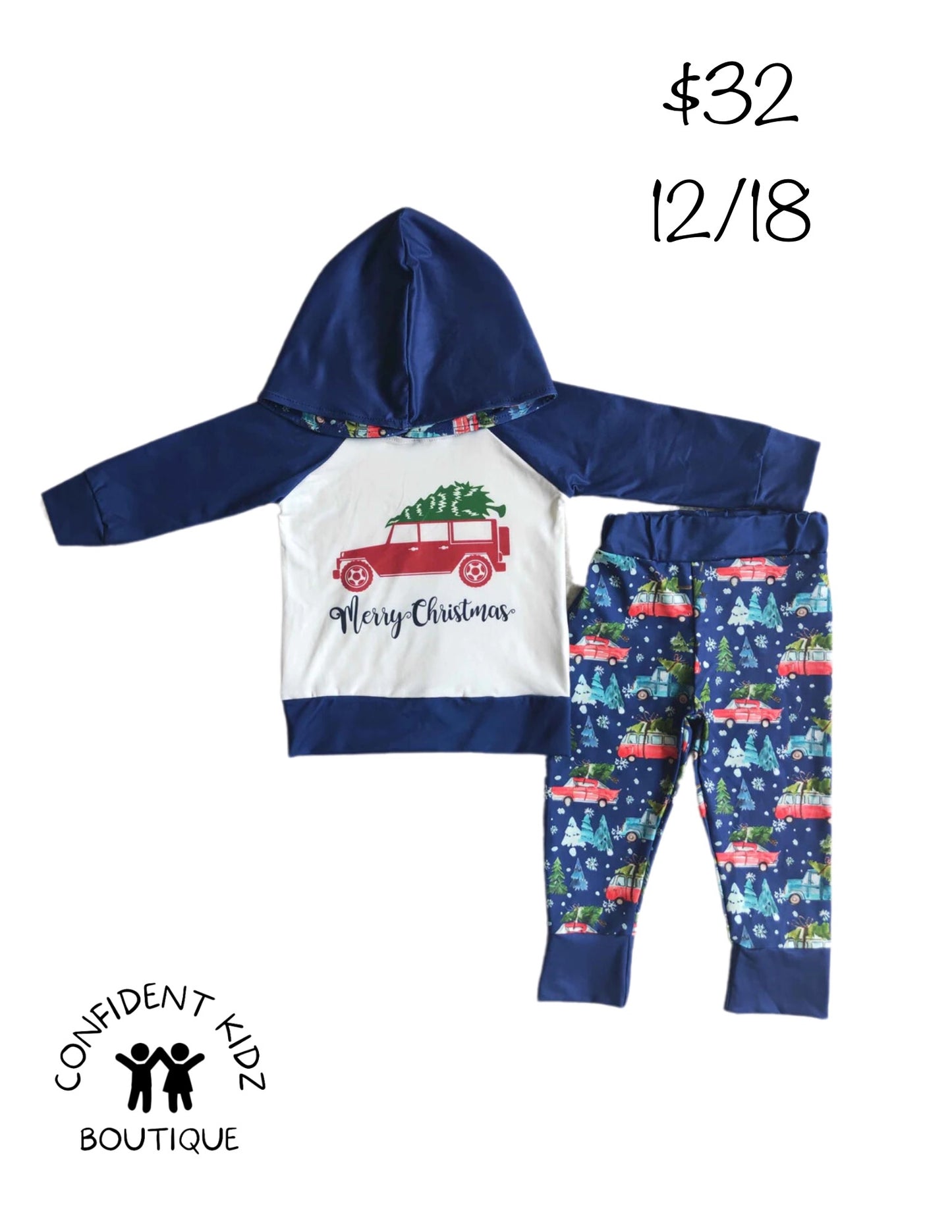 Christmas Tree Truck Hoodie and Jogger Set