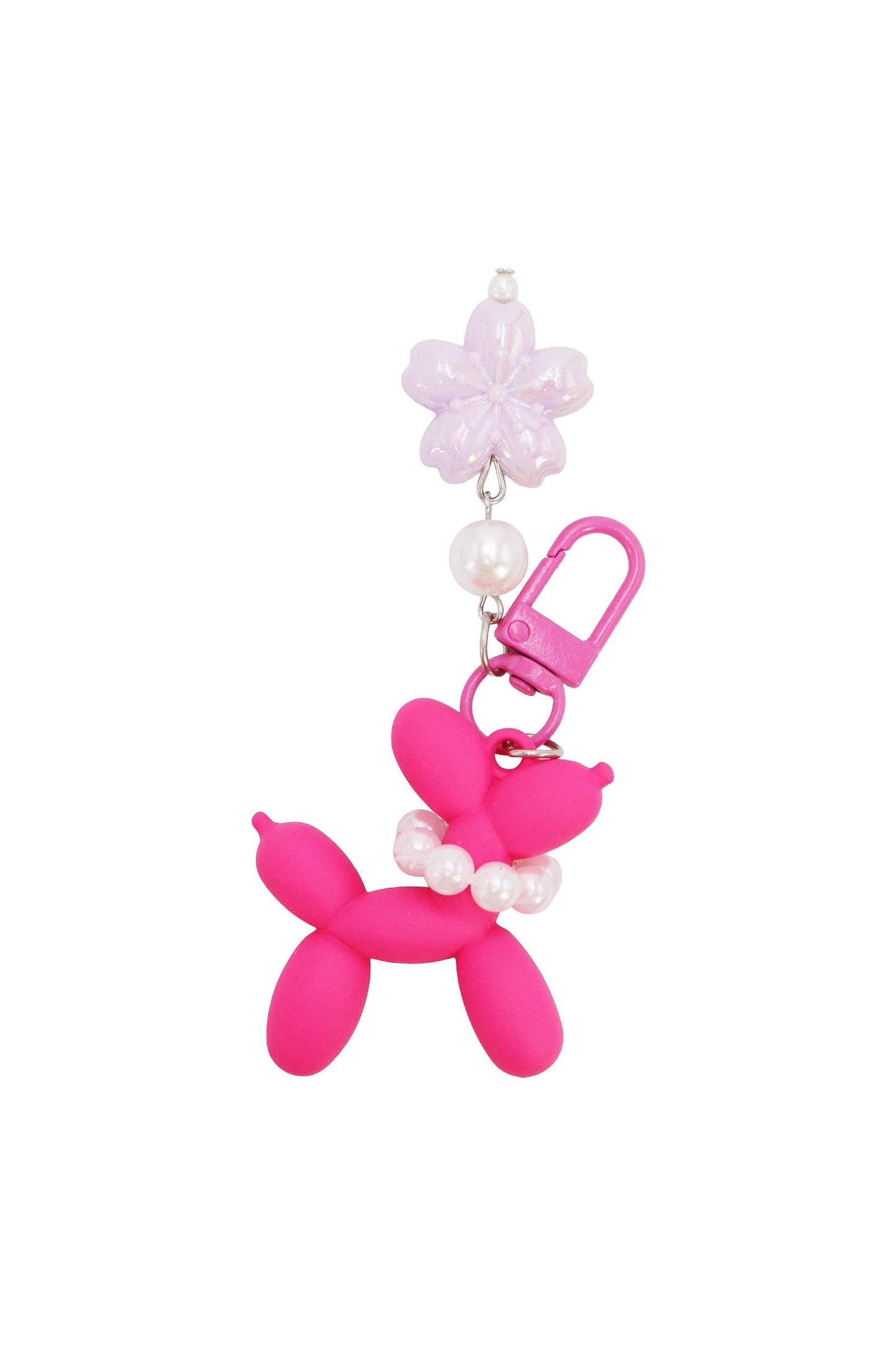 Matte Balloon Dog Pearlescent Resin Key Chain