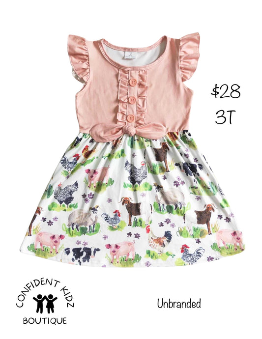 Farm animal ruffle dress