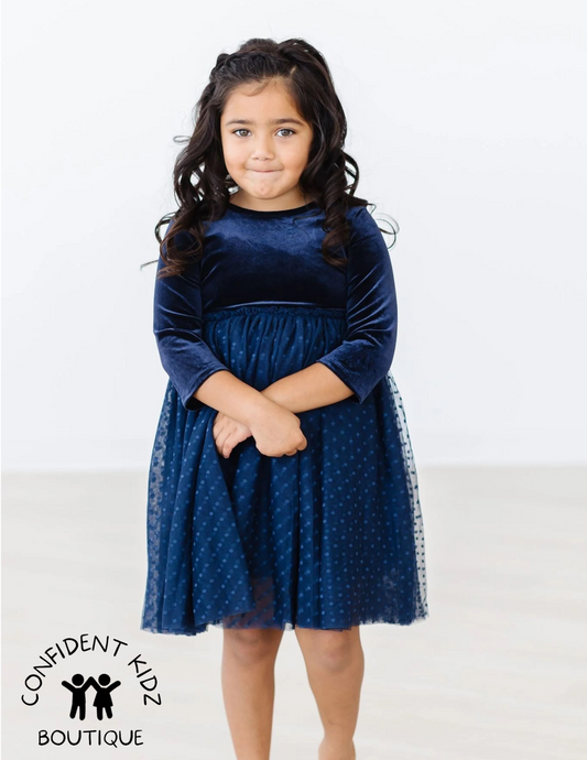 Navy Velvet Tutu Dress