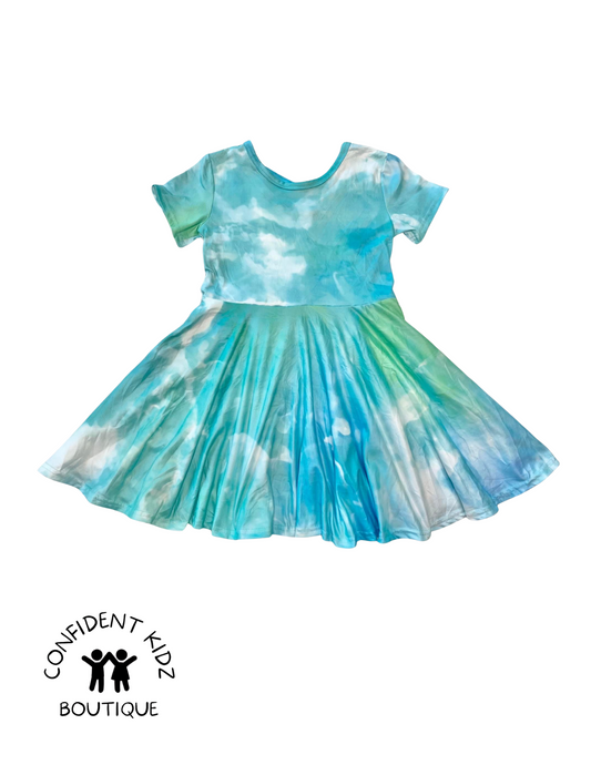 Teal Tie Dye Pocket Dress