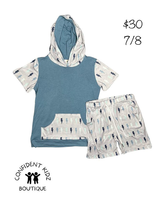 Bolt T-Shirt Hoodie and Shorts Set