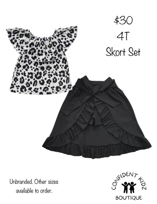 Leopard Shirt and Skort Set