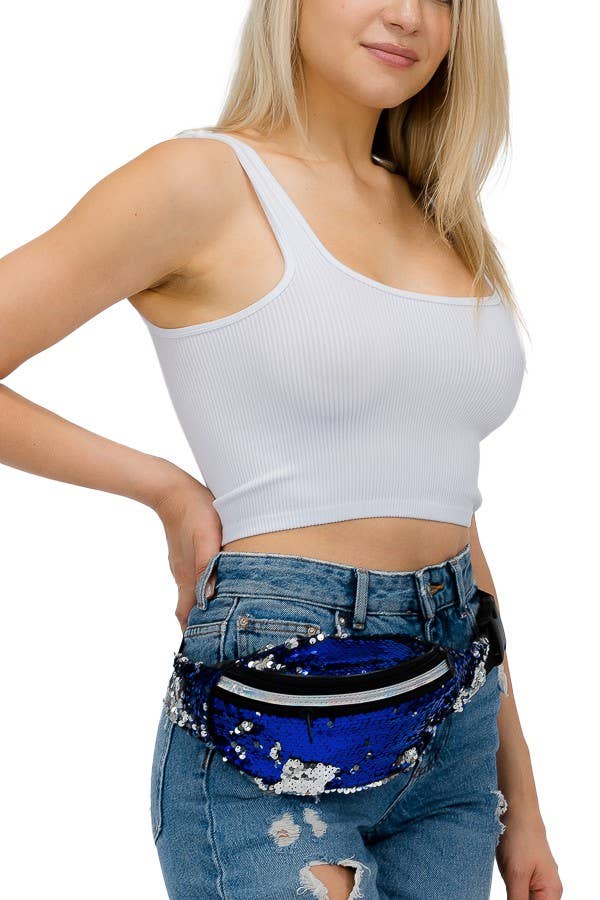 Flip Sequin Belt Bag