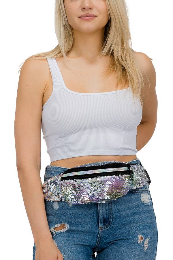 Flip Sequin Belt Bag