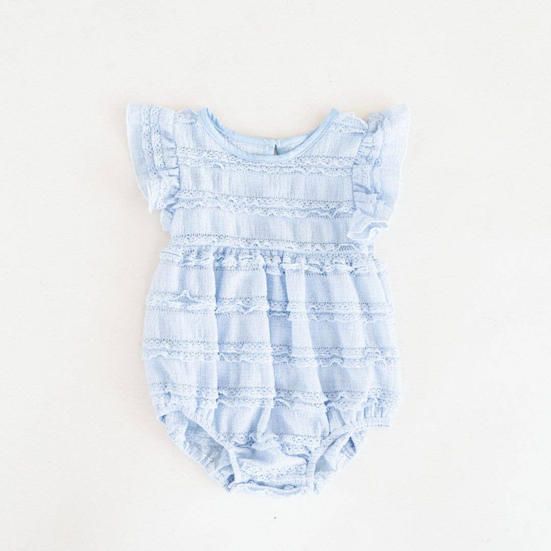 Ruffle Blue Pearl Onesie- Infant