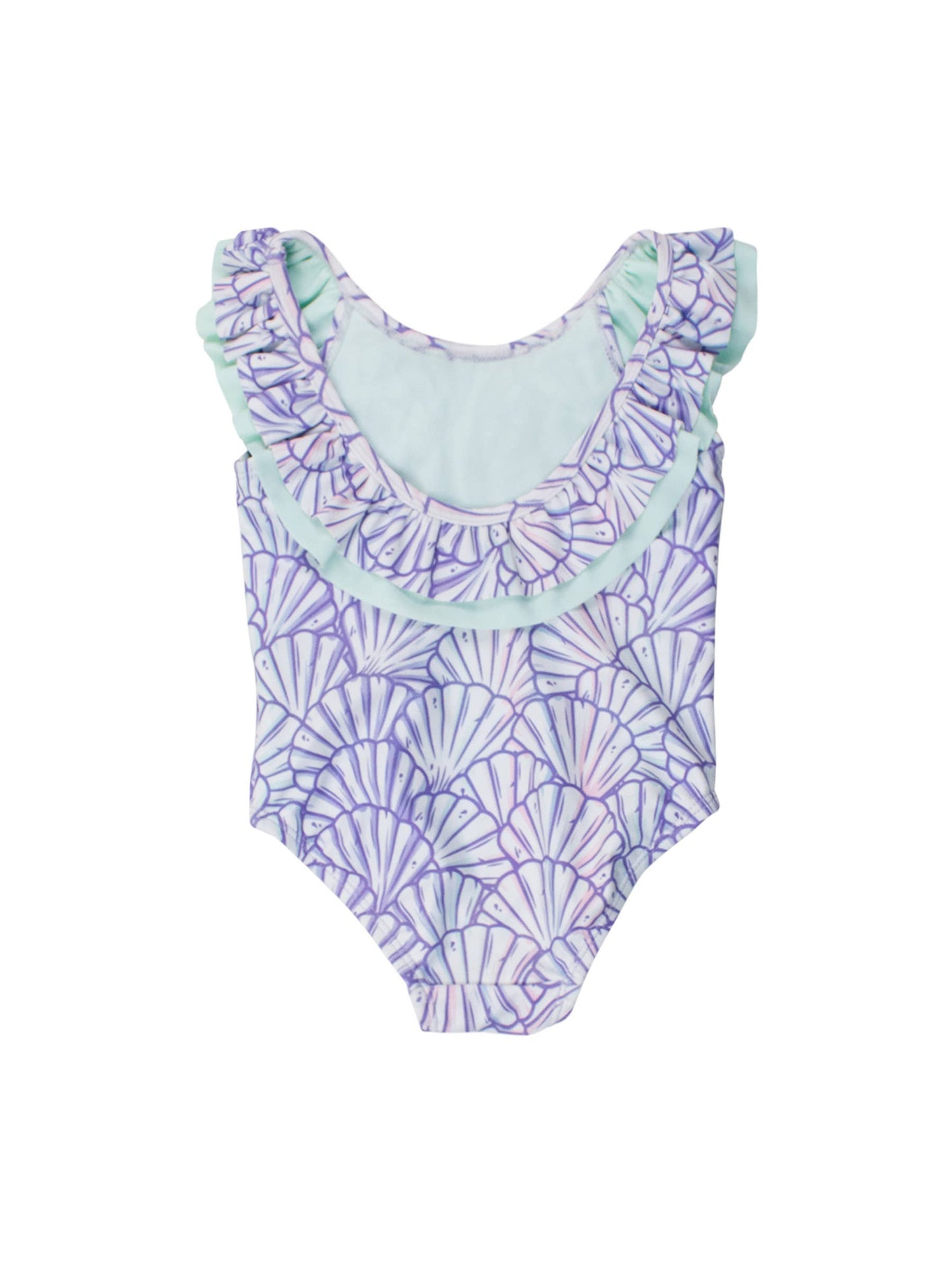 Girls Mermaid Scoopback Ruffle One Piece