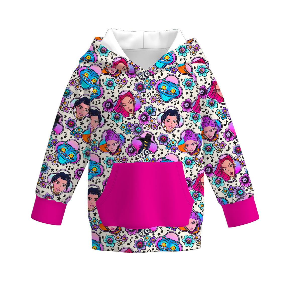 K - P 0 P Floral Hooded Long Sleeve Shirt