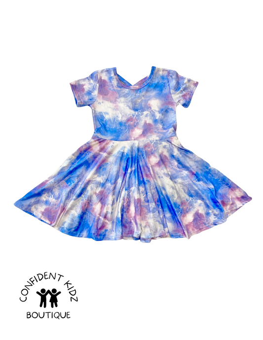 Purple Tie Dye Pocket Dress