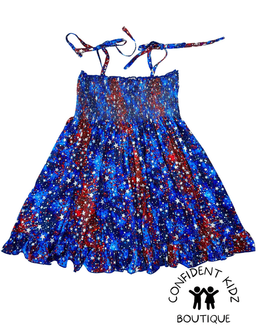 Star rouched tie dress