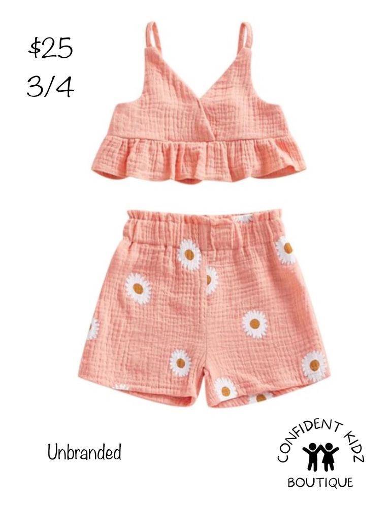 Floral Crop Top and Shorts Set