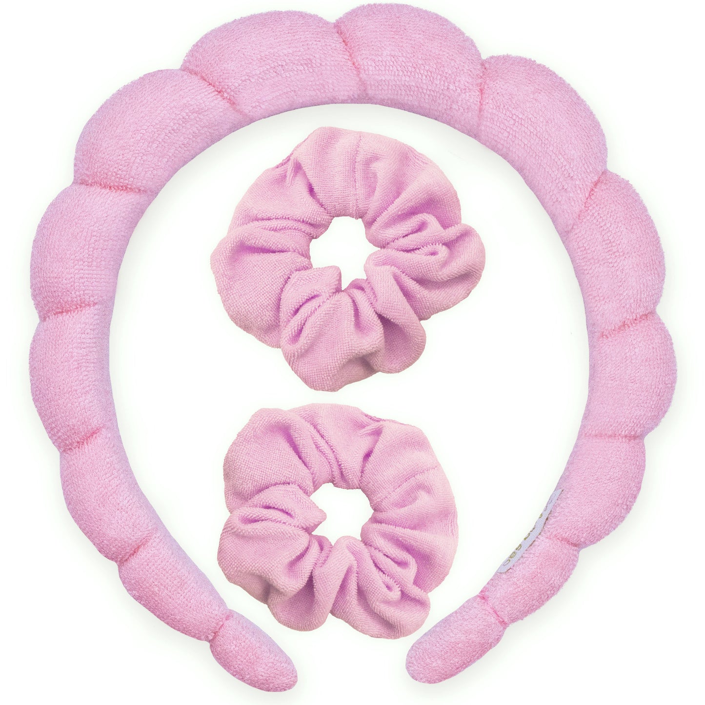 Puffy Terry Cloth Padded Spa Headband with Scrunchies