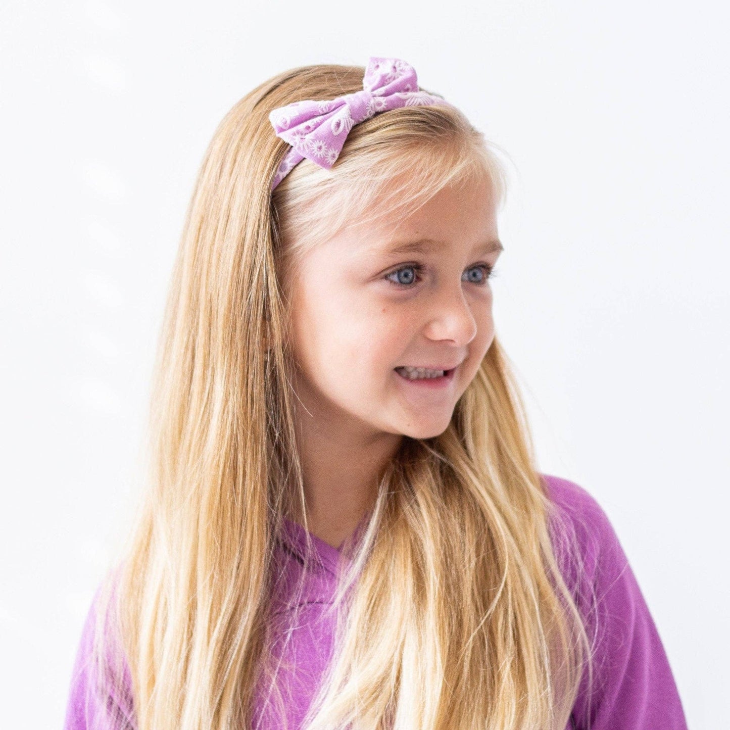 Thin Bow Headband - Eyelet Lace