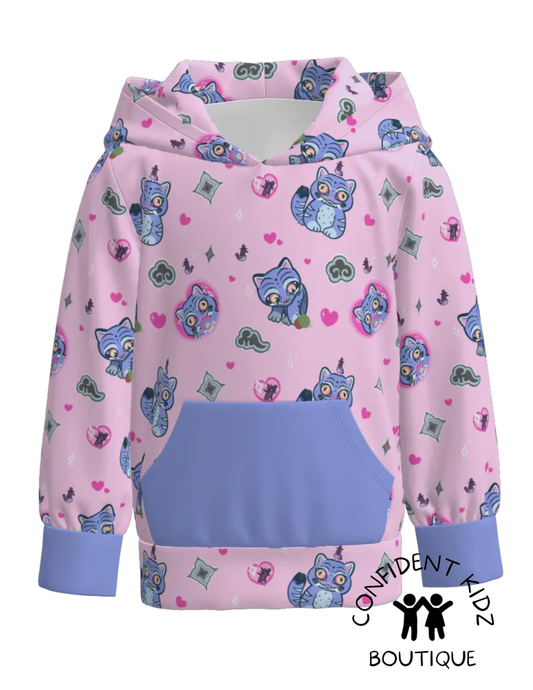 K - P 0 P Pink Tiger Hooded Long Sleeve Shirt