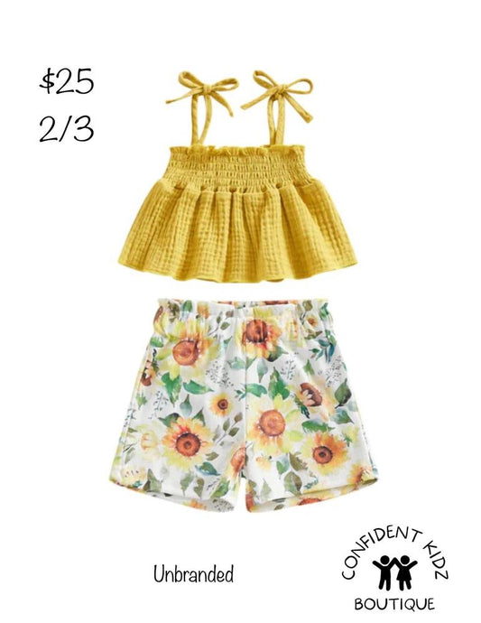 Floral Crop Top and Shorts Set