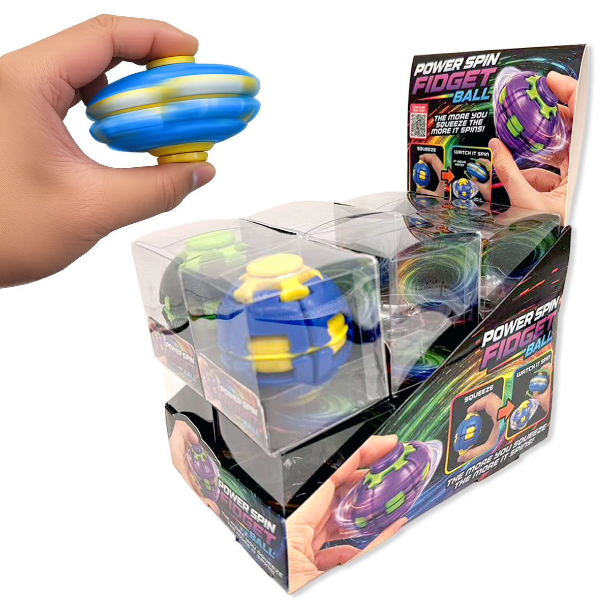 Power Spin Squeeze Fidget Ball