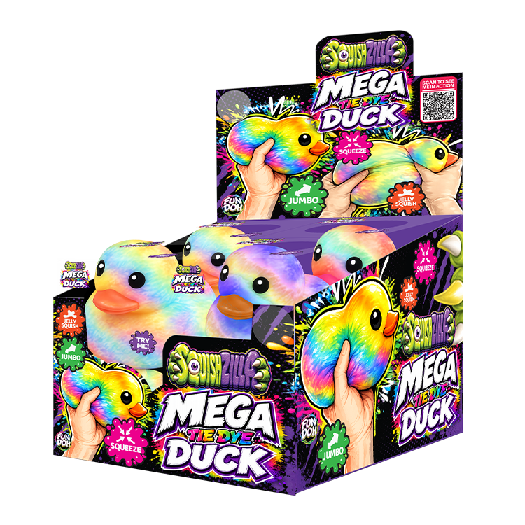 Fun Doh Squishy Tie Dye Duck Toy